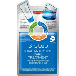 Purederm 3-Step Total Anti-Aging Care Treatment Facial Treatment Sheet Μάσκα Προσώπου για Αντιγήρανση 25gr
