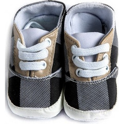 Dreams by Joyce Βρεφικά Sneakers Αγκαλιάς Μαύρο Μπεζ 10014-1
