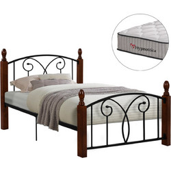 HomeMarkt Suzie Κρεβάτι Μονό Ξύλο & Μέταλλο με Στρώμα 90x190cm HM10754.01
