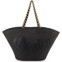 Juicy Couture Alma Ψάθινη Τσάντα Θαλάσσης Ώμου Μαύρη BEJ3J9952WXZ000