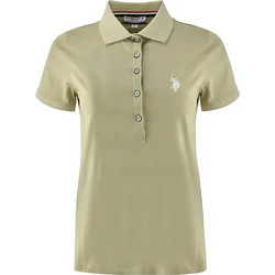 U.S. Polo Assn. Γυναικεία Μπλούζα Polo Κοντομάνικη Μπεζ 43397010-000270-122