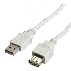 Value 11.99.8946 Καλώδιο USB-A Male 2.0 to USB-A Female 0.8m White