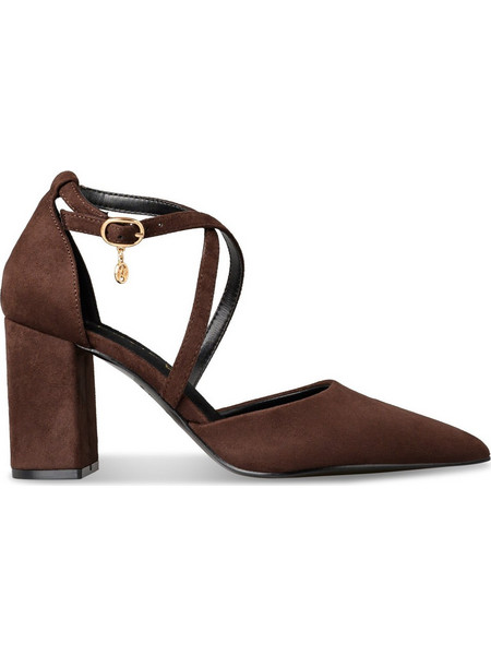 Envie Shoes Γόβες με Χοντρό Ψηλό Τακούνι & Λουράκι Καφέ E45-24444-28
