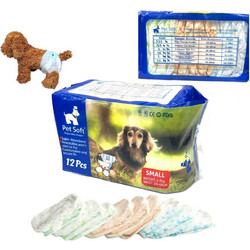 Pet Soft Πάνες Βρακάκια για Θηλυκό Σκύλο με Αυτοκόλλητα Small 4-8kg 26-46cm 12τμχ