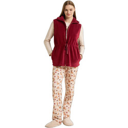 Vamp Γυναικεία Ρόμπα Χειμωνιάτικη Fleece Κόκκινη 25209
