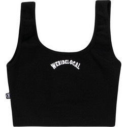 We Ride Local Γυναικείο Καλοκαιρινό Crop Top Μαύρο FRCTTBSS26