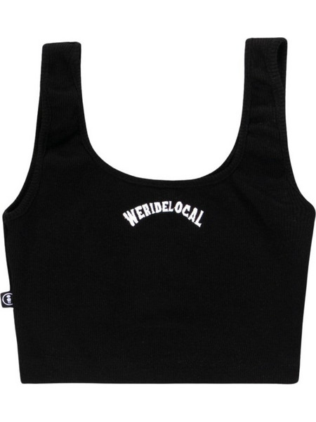 We Ride Local Γυναικείο Καλοκαιρινό Crop Top Μαύρο FRCTTBSS26