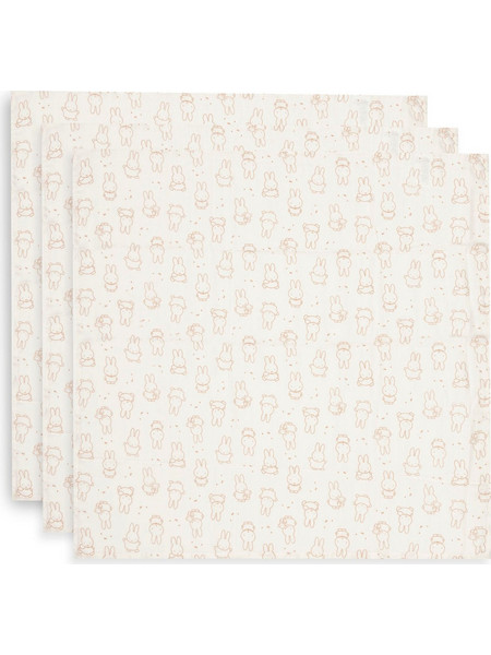 Jollein Miffy Moments Πάνες Αγκαλιάς από Μουσελίνα Μπεζ 70x70cm 3τμχ 535-851-68206