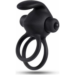 Mokko Toys Clit Love Ελαστικό Δαχτυλίδι Πέους Σιλικόνης με Δόνηση Μαύρο