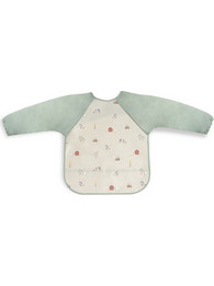 Interbaby Granja Koala Αδιάβροχη Σαλιάρα Ποδιά Πλαστική με Αυτοκόλλητο Τσέπη & Μανίκια Πράσινο Mint