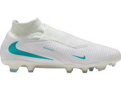 Nike Phantom 6 High Pro FG HQ2311-100 Ποδοσφαιρικά Παπούτσια με Τάπες και Καλτσάκι Λευκά Γαλάζια