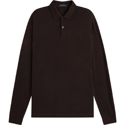Fred Perry Ανδρική Μπλούζα Polo Μακρυμάνικη Καφέ M3636-86C