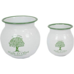 Artekko Σετ Κασπώ Μεταλλικά Λευκά Πράσινα 8x14cm 2τμχ 742-2378