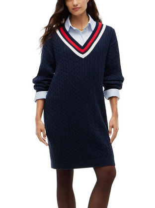 Tommy Jeans Midi Καθημερινό Μπλουζοφόρεμα Πλεκτό Navy Μπλε DW0DW23540-C1G