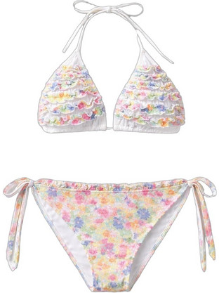 Lida Bikini Set Τριγωνάκι Floral Λευκό Πολύχρωμο 9-0312/9-0310