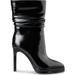 Envie Shoes Γυναικεία Μποτάκια Αστραγάλου Λουστρίνι Μαύρα με Λεπτό Ψηλό Τακούνι E84-24386-34