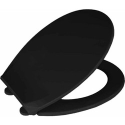 Wenko Καπάκι Λεκάνης Οβάλ Πλαστικό Μαύρο 42x37.5cm 11700324