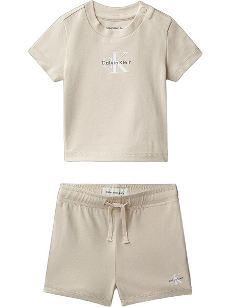 Calvin Klein Βρεφικό Σετ για Αγόρι Καλοκαιρινό Μπεζ LVCKSJI09B-PDV