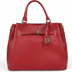 Passaggio Leather Γυναικεία Τσάντα Χειρός Δερμάτινη Κόκκινη 5551-KR-27