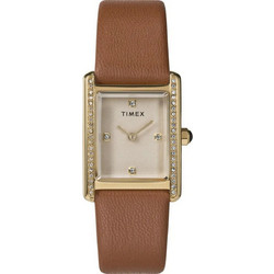 Timex Γυναικείο Ρολόι με Καφέ Δερμάτινο Λουράκι TW2W63900