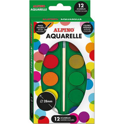 Alpino Aquarelle Νερομπογιές με Πινέλο 12 Χρώματα AQ000001