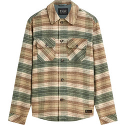 Scotch & Soda Ανδρικό Πουκάμισο Καρό Μακρυμάνικο Overshirt Μπεζ 183644-260