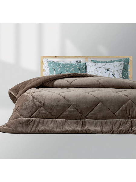 Lino Home Κουβερτοπάπλωμα Μονό 160x220 Erba Μπεζ 1200001990