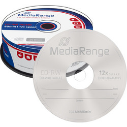 MediaRange MR235 Εγγράψιμα CD-RW 12x 700MB Cake Box 25τμχ