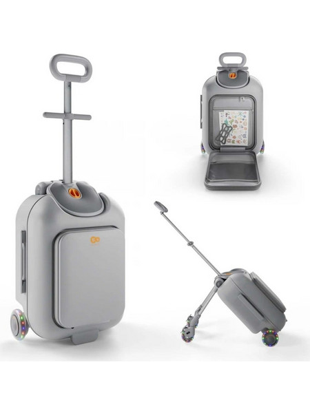Kinderkraft Cabby Παιδική Βαλίτσα Καμπίνας 55x39x23.5cm με 4 Ρόδες Γκρι
