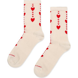 Happy Socks Hearts Ανδρικές Κάλτσες Ψηλές με Σχέδια Μπεζ P006023