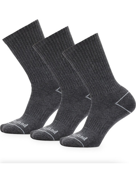 Timberland Ανδρικές Κάλτσες Ψηλές με Σχέδια Ανθρακί 3Pack TB0A2PTTU14L