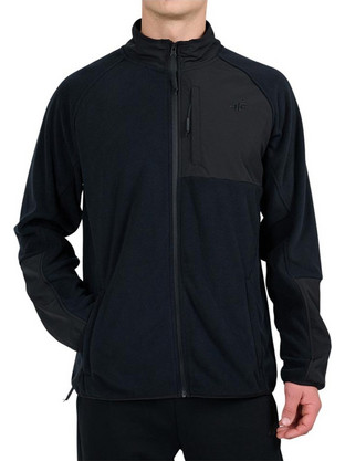 4F Ανδρική Ζακέτα Fleece με Φερμουάρ Μαύρη 4FWAW26TFLEM480-20S
