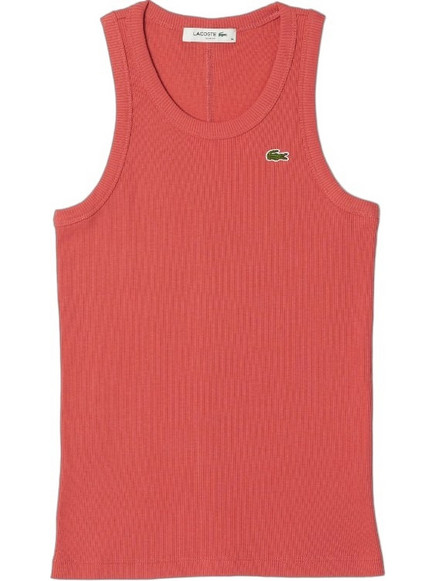 Lacoste Γυναικείο Καλοκαιρινό Top Ριπ Κοραλί TF5338-ZV9