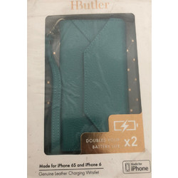 MightyPurse HButler iPhone Charging Wallet Γνήσιο Δερμάτινο τσαντάκι χειρός με εσωτερικό powerbank 3000mAh - ΤΙΡΚΟΥΑΖ - MP516