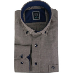 Canadian Ανδρικό Πουκάμισο Βαμβακερό Μακρυμάνικο Slim Fit Γκρι 2280