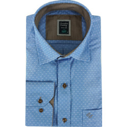 Canadian Ανδρικό Πουκάμισο Βαμβακερό Μακρυμάνικο Slim Fit Μπλε 3280