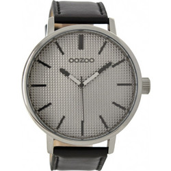 Oozoo Timepieces Ανδρικό Ρολόι με Μαύρο Δερμάτινο Λουράκι C9003