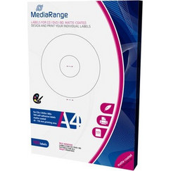 MediaRange Matte Labels for 41-118mm CD/DVD/BD 100 Pack MRINK131