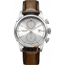 Hamilton American Classic Ανδρικό Ρολόι Χρονογράφος Αυτόματο με Καφέ Δερμάτινο Λουράκι H32416581