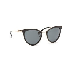 Blumarine SBM136 0700 Γυναικεία Γυαλιά Ηλίου Πεταλούδα Μεταλλικά Χρυσά Μαύρα με Μαύρο Polarized Φακό