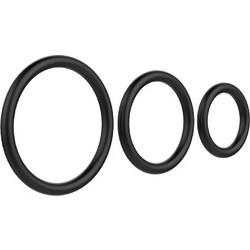 NMC Three Cock & Ball Silicone Rings Σετ Ελαστικά Δαχτυλίδια Πέους & Όρχεων Σιλικόνης Μαύρα 3τμχ
