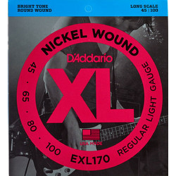 D'Addario EXL170 Σετ 4 Χορδές Ηλεκτρικού Μπάσου Nickel Plated Steel 45-100" Light Tension