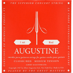 Augustine Classic Red Σετ 6 Χορδές Κλασικής Κιθάρας Nylon 28-43" Medium Tension