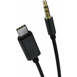 POWERTECH Καλώδιο USB Type-C σε jack 3.5mm ,1m, Black (CAB-UC017)
