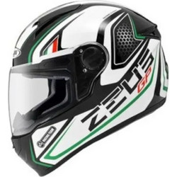 Zeus ZS-811 AL3 Black / Green / White Κράνος Μηχανής Full Face 1420gr