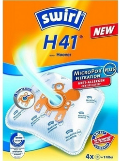 Swirl H41 Σακούλες Σκούπας 4τμχ Συμβατές με Σκούπα Hoover