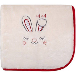 Naf Naf Rachel Rabbit Κουβέρτα Κούνιας Βελουτέ 110x140 Κόκκινη