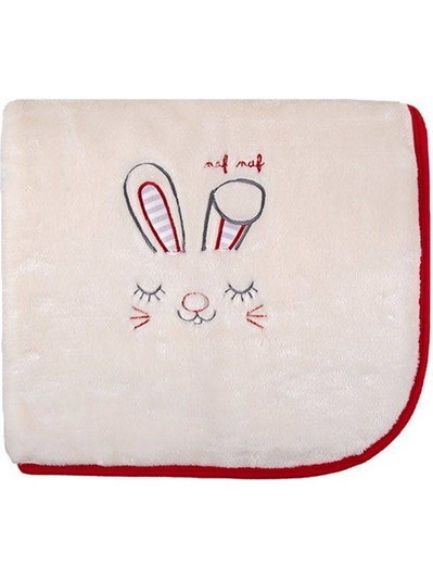 Naf Naf Rachel Rabbit Κουβέρτα Κούνιας Βελουτέ 110x140 Κόκκινη