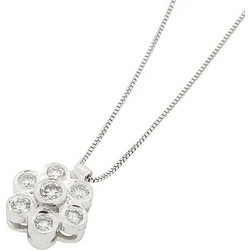 Million Diamonds Γυναικείο Κολιέ Λουλούδι από Λευκόχρυσο 14Κ με Διαμάντι MD12219