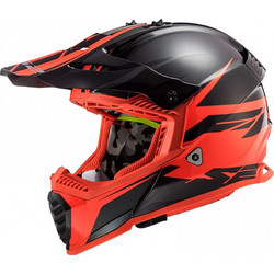 LS2 MX437 Fast Evo Roar Matt Black / Red Κράνος Μηχανής Motocross 1150gr
